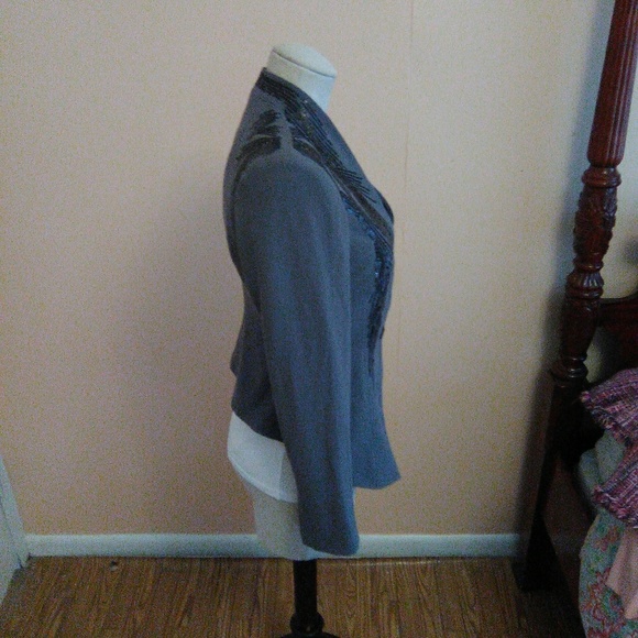 Charcoal Grey Blazer with Sequins - Picture 5 of 5